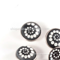 2015 fashion new arrival 16mm black small round marble flat back cabochon stone clothing buttons for shirts